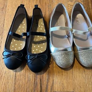 2 pairs Toddler girls size 11 dress shoes.